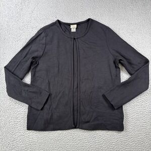 LL Bean Cardigan Women S Black Long Sleeve Top Clasp Only Supima Modal Blend